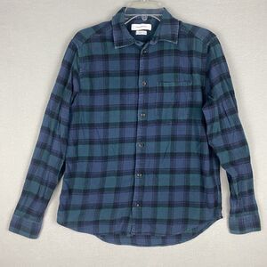 Urban Outfitters Blue Green Plaid Flannel Button Front Shirt Womens Size S